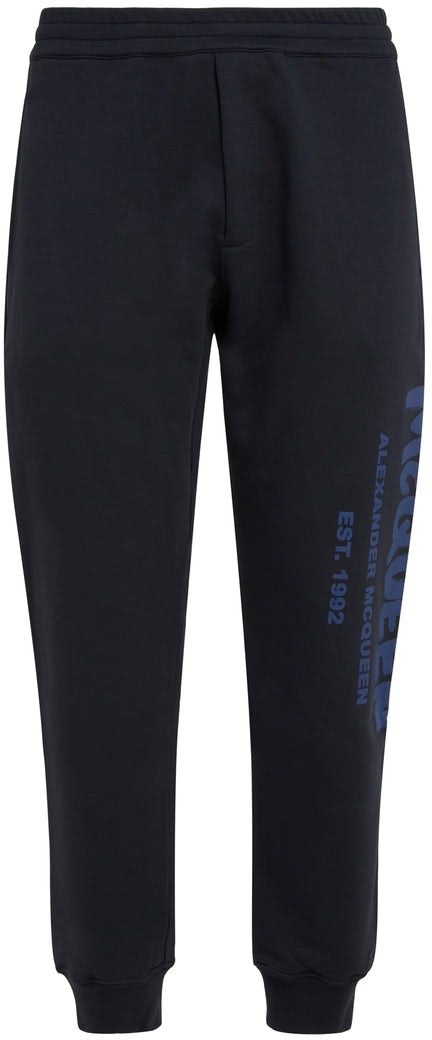 alexander-mc-queen-ss-23-logo-print-knit-joggers-navy-blue-688714-quz-81-0933