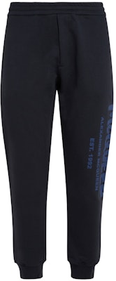 알렉산더 맥퀸 SS23 로고 프린트 니트 조거 팬츠 네이비 블루 688714-QUZ81-0933 Buy 알렉산더 맥퀸 SS23 로고 프린트 니트 조거 팬츠 네이비 블루 688714-QUZ81-0933