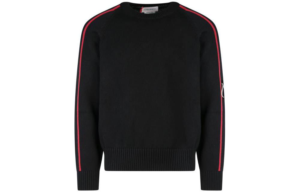 Order Alexander McQueen SS23 Men’s Contrast Trim Knit Sweater Black 729262-Q1XGD-1136