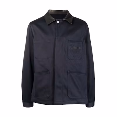 Alexander McQueen SS23 Navy Blue Jacket with Logo Print 703322-QTZ49-0903