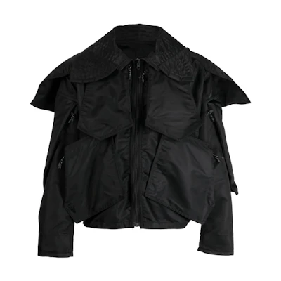 Alexander McQueen SS23 Obsidian Black Plain Long-Sleeve Jacket for Men 695897-RTA16-1000
