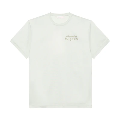 Alexander McQueen SS23 Opal Embroidered Logo Crewneck T-Shirt. 682868-QUX89-4920