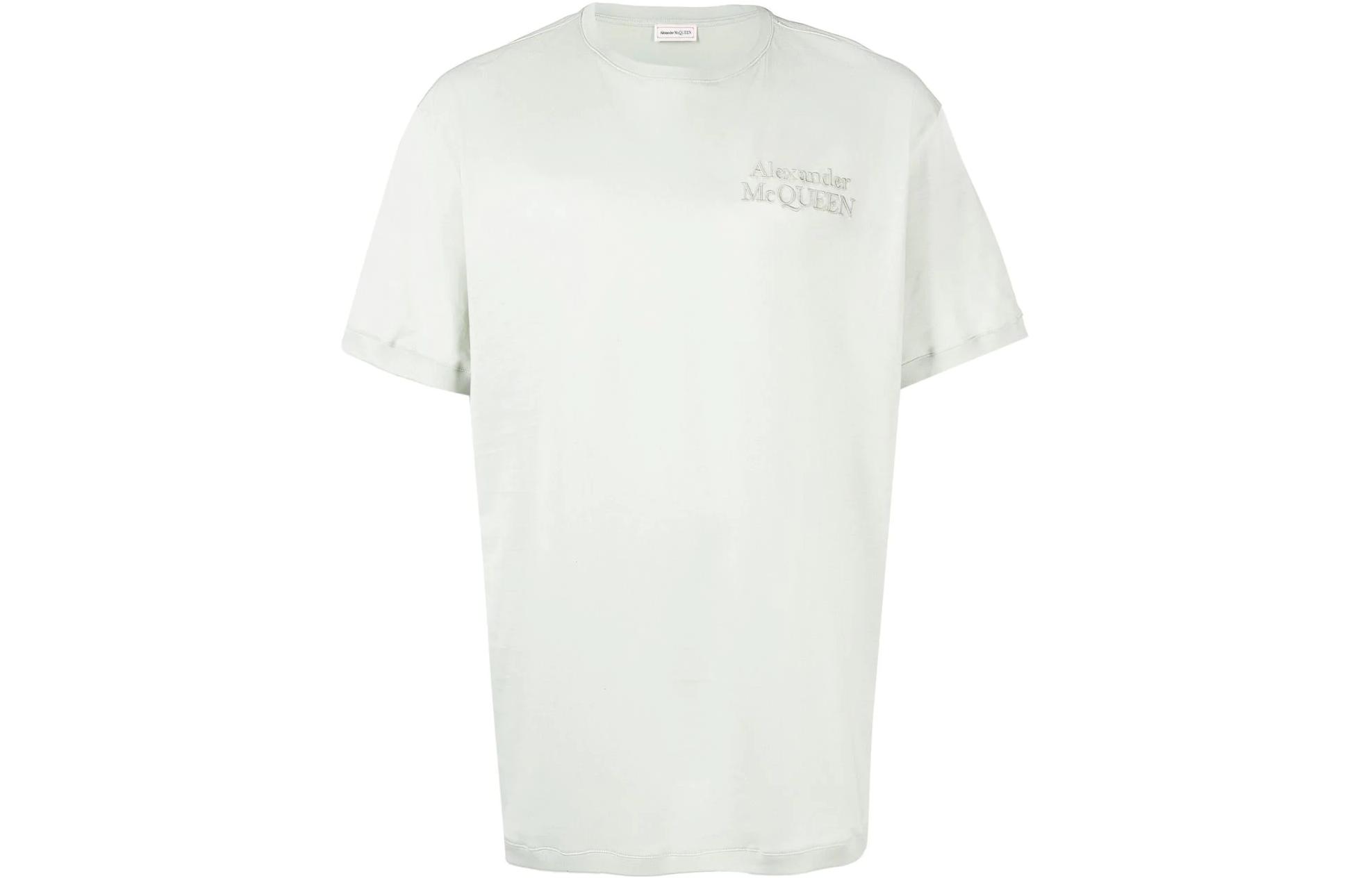 Order 亚历山大麦昆SS23 Opal刺绣标志圆领T恤. 682868-QUX89-4920