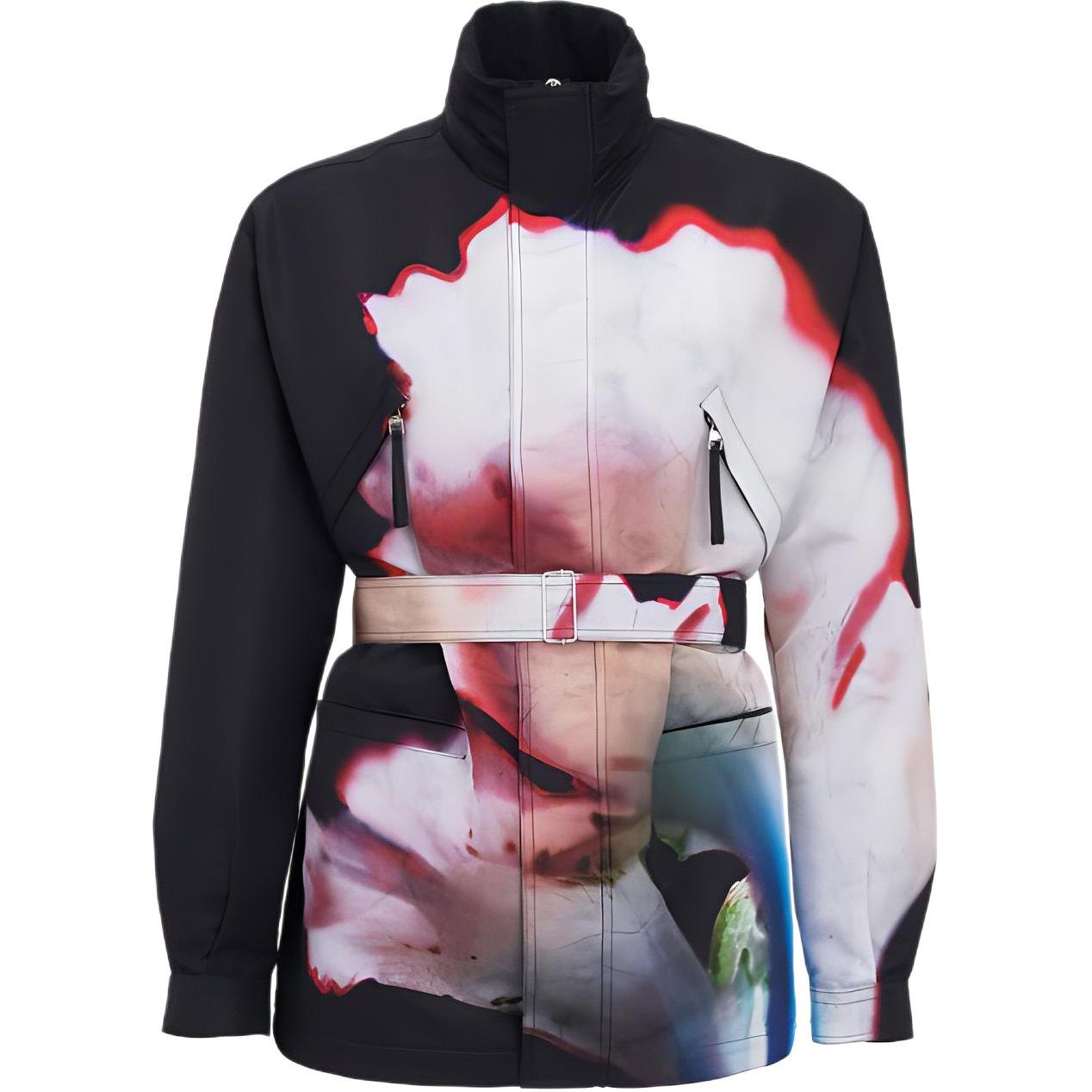 Alexander McQueen SS23 Pattern Print High-neck Zip Jacket Black 750434-QVR58-8500