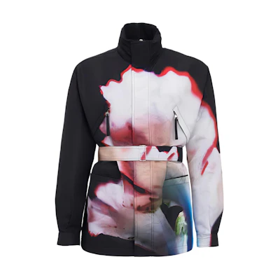 Alexander McQueen SS23 Pattern Print High-neck Zip Jacket Black 750434-QVR58-8500