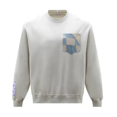 Alexander McQueen SS23 Pattern Print Pullover Sweatshirt Ivory White 661244-RRT06-8004
