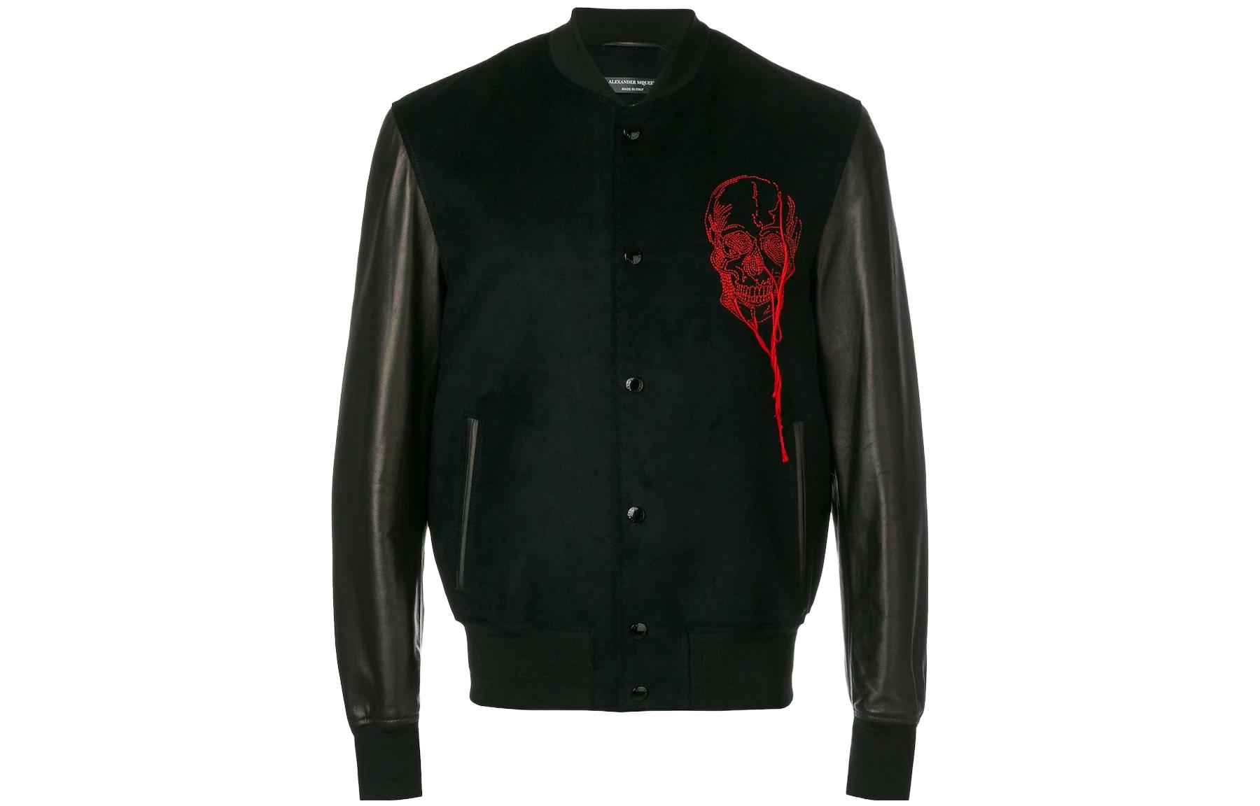 Alexander McQueen SS23 Skull Embroidered Black Long Sleeve Jacket 507050-Q5HMO-1093