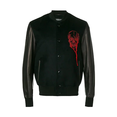 Alexander McQueen SS23 Skull Embroidered Black Long Sleeve Jacket 507050-Q5HMO-1093