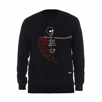 Alexander McQueen SS23 Skull Embroidered Crewneck Long Sleeve Sweatshirt Black 575462-QNZ73-0901