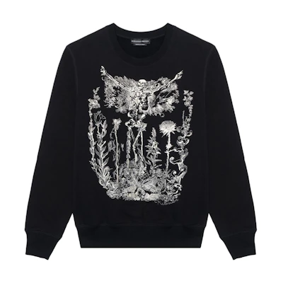 Alexander McQueen SS23 Skull Embroidered Crewneck Sweatshirt Black. 552049-QMX23-1000