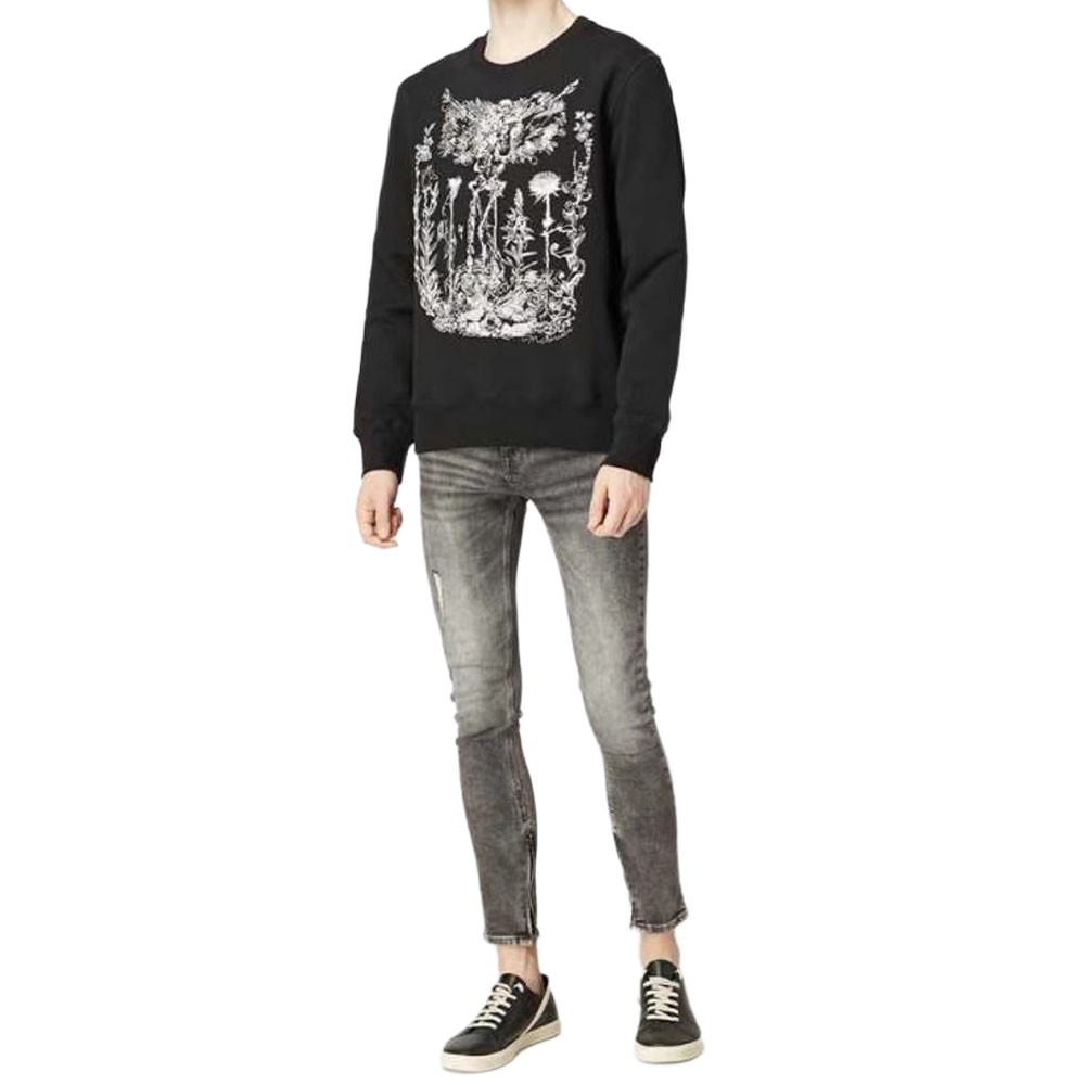 Shop Alexander McQueen SS23 Skull Embroidered Crewneck Sweatshirt  Black. 552049-QMX23-1000