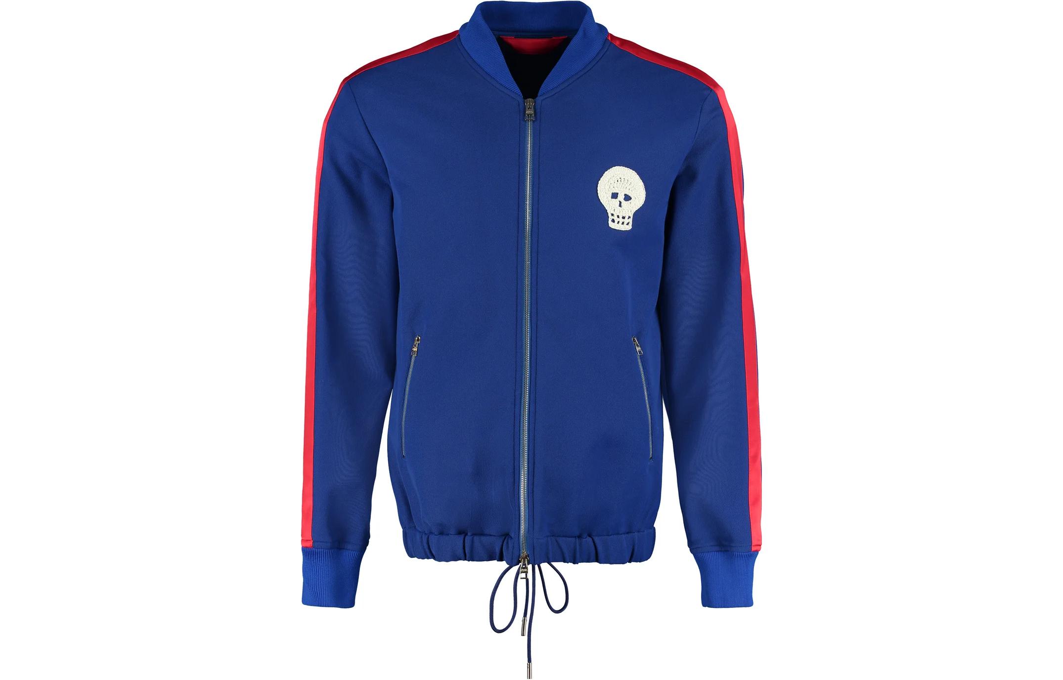 Alexander McQueen SS23 Skull Logo Patch Jacket Blue 666731-QRR42-4061