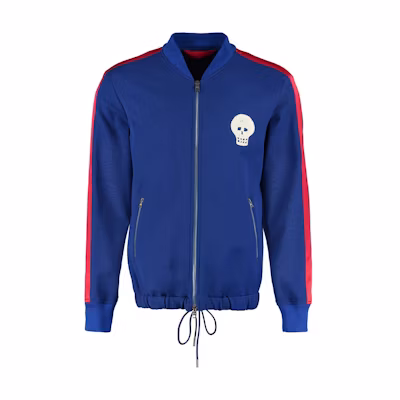 Alexander McQueen SS23 Skull Logo Patch Jacket Blue 666731-QRR42-4061