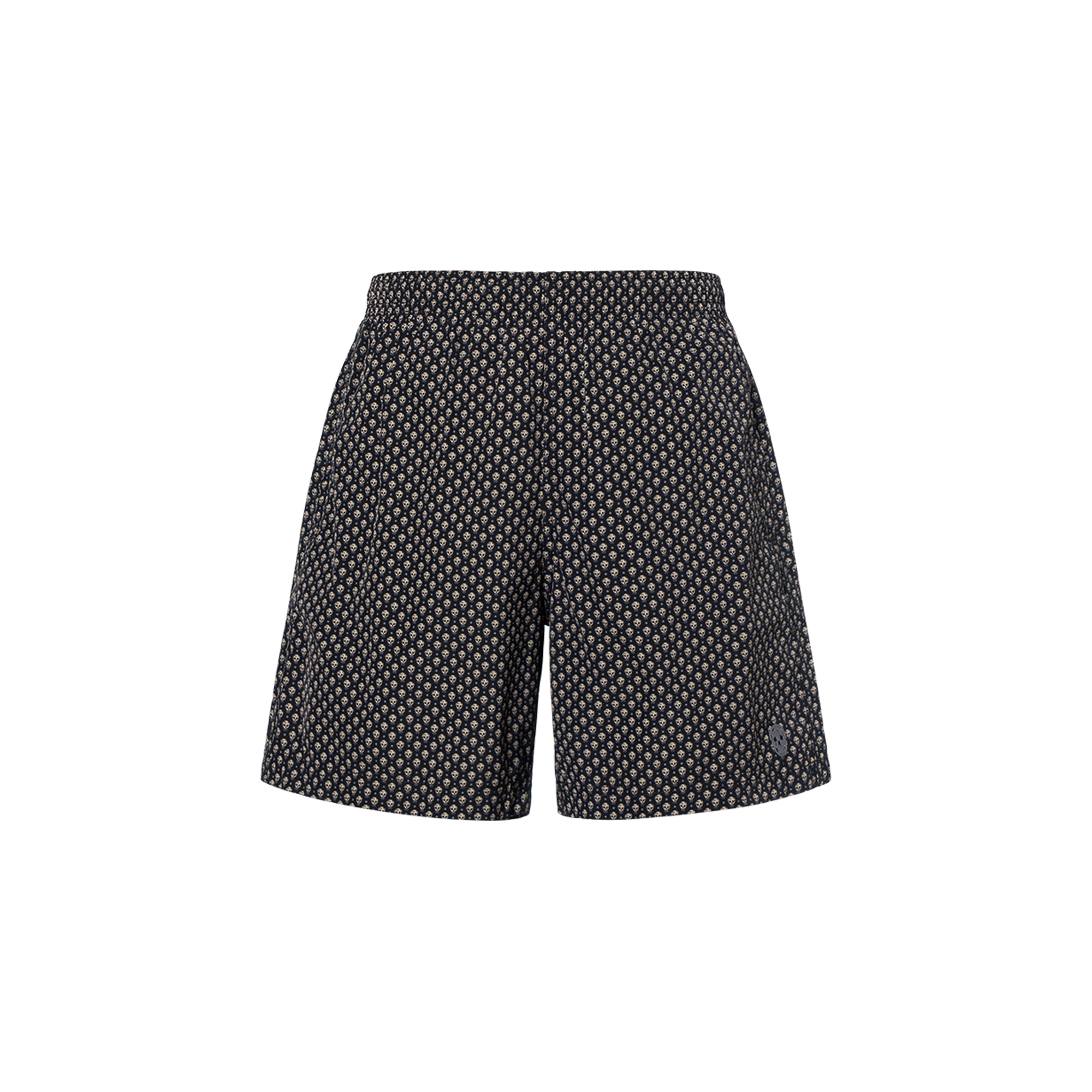 Alexander McQueen SS23 Skull Print Black Casual Beach Shorts for Men. 549980-4419Q-4079