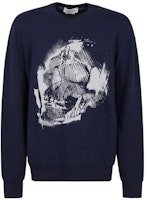 Alexander McQueen SS23 Skull Print Crewneck Sweatshirt Blue. 752048-Q1XHP-4192 Alexander McQueen SS23 Skull Print Crewneck Sweatshirt Blue. 752048-Q1XHP-4192