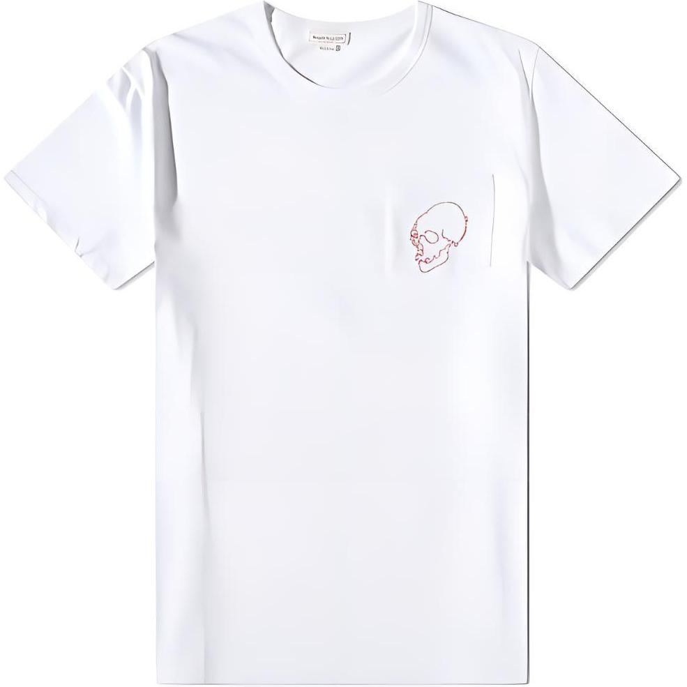 Alexander McQueen SS23 Skull Print Crewneck T-Shirt White  Fashion 727284-QUX91-9000