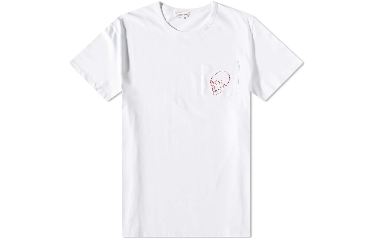 Alexander McQueen SS23 Skull Print Crewneck T-Shirt White  Fashion 727284-QUX91-9000 圖 2