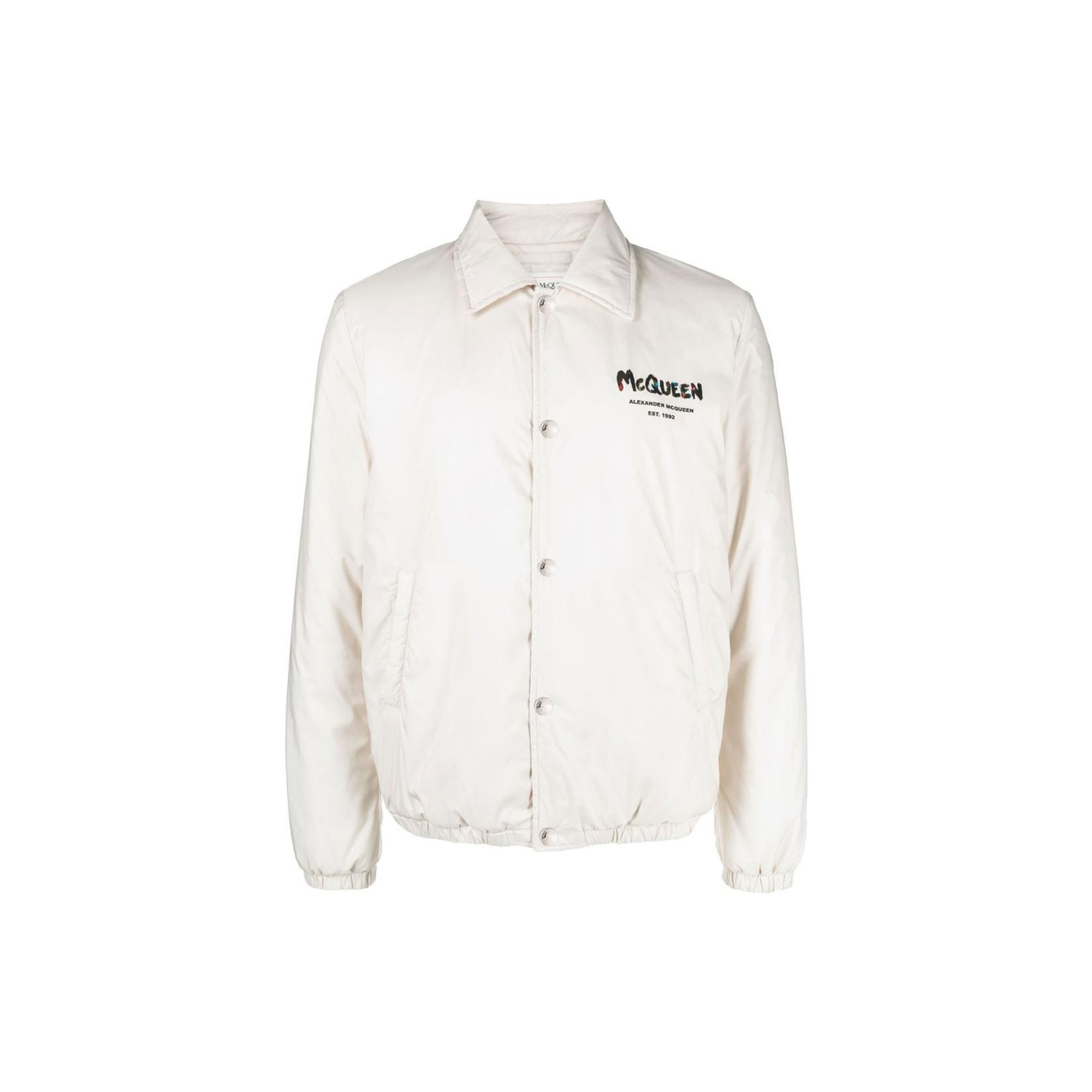 Alexander McQueen SS23 Solid Logo Print Shirt Jacket 662323-QUR60-1241