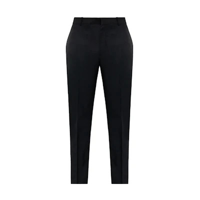 Alexander McQueen SS23 Solid Pleated Tapered Pants Men’s Black 734234-QVU91-1000