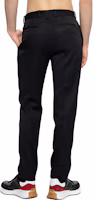 Shop Alexander McQueen SS23 男士黑色修身百褶長褲 734234-QVU91-1000