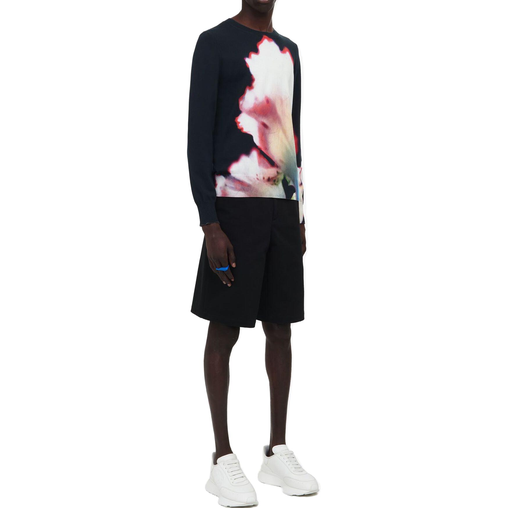 Purchase 알렉산더 맥퀸 SS23 타이-다이 립 크루넥 스웨터 블랙 752059-Q1GBZ-1014