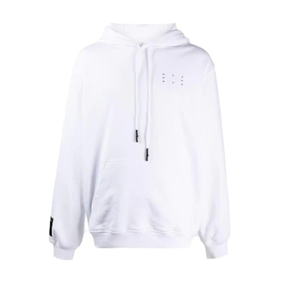 Alexander McQueen SS23 White Logo Hoodie Long Sleeve Pullover 624727-RPR20-9000