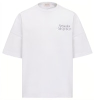 Alexander McQueen SS23 White Logo Print Casual Short Sleeve T-Shirt. 750655-QVZ06-0900 Alexander McQueen SS23 White Logo Print Casual Short Sleeve T-Shirt. 750655-QVZ06-0900