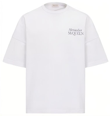 Alexander McQueen SS23 Baju-T Putih Cetakan Logo Lengan Pendek Kasual. 750655-QVZ06-0900 Buy Alexander McQueen SS23 Baju-T Putih Cetakan Logo Lengan Pendek Kasual. 750655-QVZ06-0900