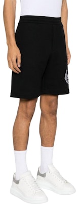 Alexander McQueen SS24 Black Embroidered Logo Relaxed Straight Shorts. 781880-QXAAM-1000 Purchase Alexander McQueen SS24 Black Embroidered Logo Relaxed Straight Shorts. 781880-QXAAM-1000