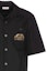 Sizing Alexander McQueen SS24 Black Logo Cuban Collar Short Sleeve Shirt 782260-QNAAD-1000