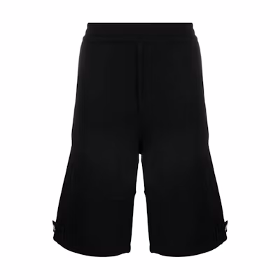 Alexander McQueen SS24 Solid Mid-Rise Knit Casual Shorts Black 766094-QXAAC-1000