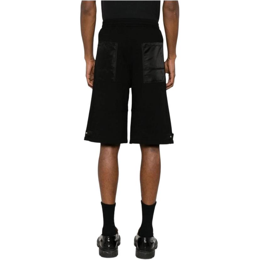 Shop Alexander McQueen SS24  Solid Mid-Rise Knit Casual Shorts Black 766094-QXAAC-1000