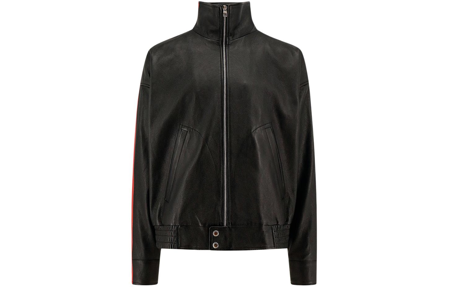 Alexander McQueen SS24 Black Letter Print High-Neck Zip Jacket 775971-Q5AMG-1214