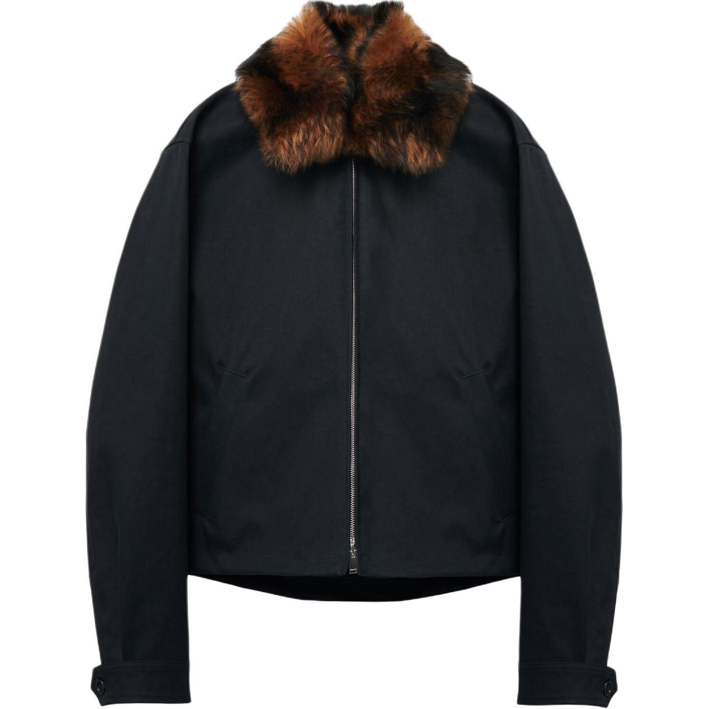 Alexander McQueen SS24 Black Zip Jacket with Detachable Collar and Pockets Men 803289-QTAB9-0574