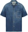Order Alexander McQueen SS24 Embroidered Pattern Short Sleeve Shirt Washed Blue 781774-QYAAX-4211