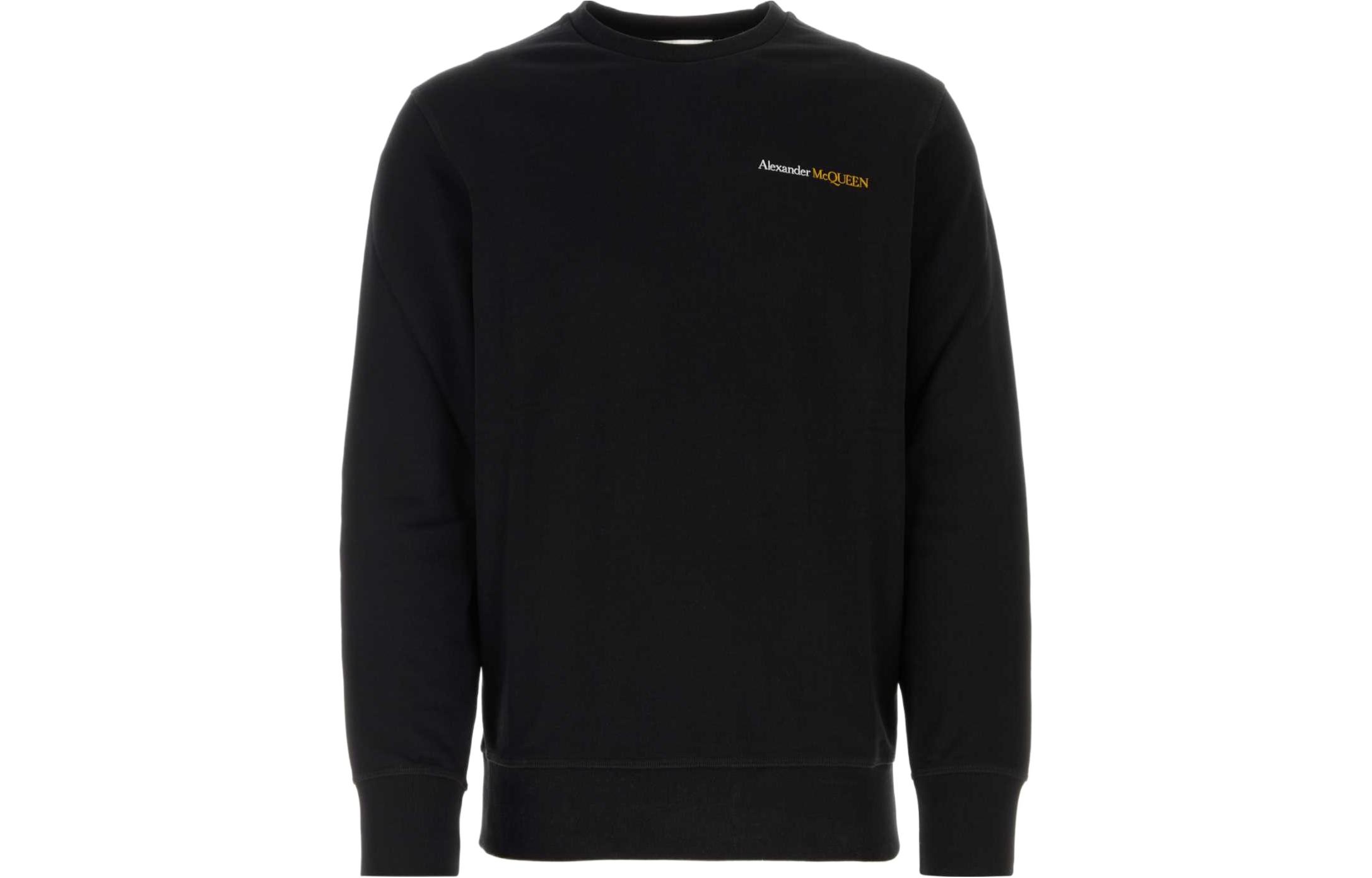 Alexander McQueen SS24 Letter Print Crewneck Pullover Sweatshirt 781868-QXAAC-1000