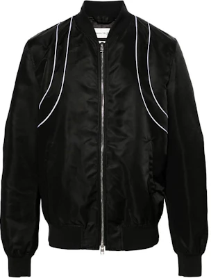 Alexander McQueen SS24 Striped Bomber Jacket Black Long Sleeve Outerwear 794249-QRAAK-BLACK Buy Alexander McQueen SS24 Striped Bomber Jacket Black Long Sleeve Outerwear 794249-QRAAK-BLACK
