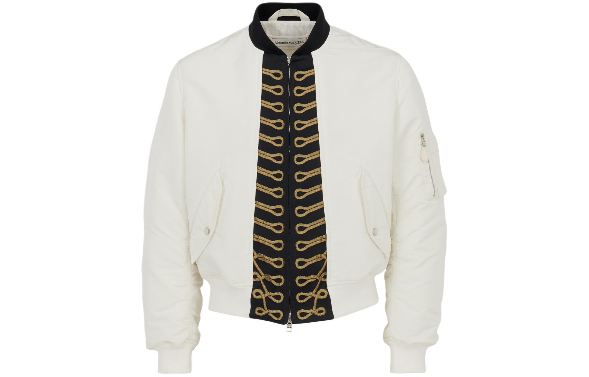 Alexander McQueen SS24 White Jacquard Illusion Pattern Jacket 779663-QRAAB-9025