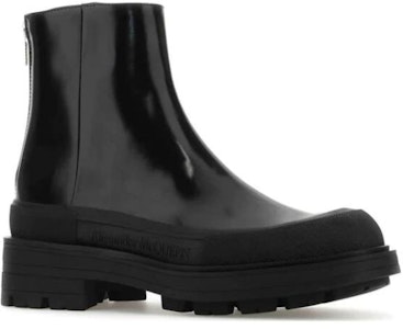 Alexander McQueen亞歷山大麥昆堆疊皮革時尚拉鍊短筒靴男款黑色 Order Alexander McQueen亞歷山大麥昆堆疊皮革時尚拉鍊短筒靴男款黑色