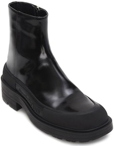 Alexander McQueen亞歷山大麥昆堆疊皮革時尚拉鍊短筒靴男款黑色 Lookbook Alexander McQueen亞歷山大麥昆堆疊皮革時尚拉鍊短筒靴男款黑色