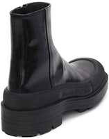 Alexander McQueen亞歷山大麥昆堆疊皮革時尚拉鍊短筒靴男款黑色 Shop Alexander McQueen亞歷山大麥昆堆疊皮革時尚拉鍊短筒靴男款黑色