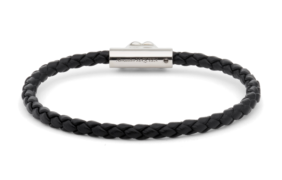 Shop 亞歷山大·麥昆 男款黑色壓紋標誌黃銅手鍊 7741771AAQV1118