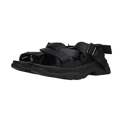 Alexander McQueen Strappy Leather Sport Sandal 'Black'