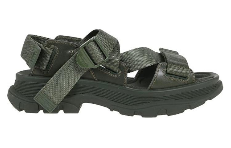 Order Sandal Olahraga Kulit Bertali Alexander McQueen 'Khaki' 667815-W4R51-3230