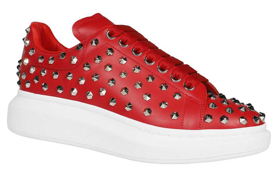 Alexander McQueen Studded Oversized Sneaker 'Red' 圖 3