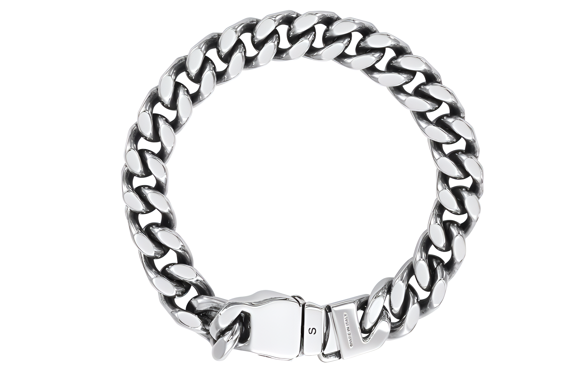 Alexander McQueen Stylish Brass Bracelet Silver for Men 735915J160Y0446