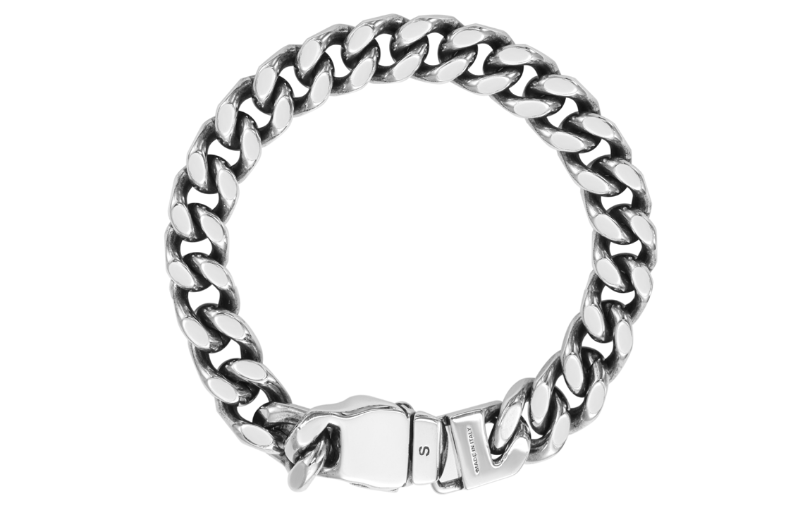 Order Alexander McQueen Stylish Brass Bracelet Silver for Men 735915J160Y0446
