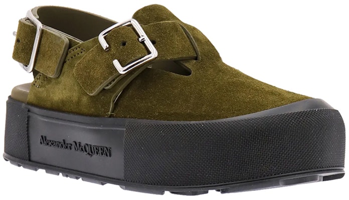 알렉산더 맥퀸 스웨이드 로고 버클 샌들 (그린) 735803WHXK53327 Order 알렉산더 맥퀸 스웨이드 로고 버클 샌들 (그린) 735803WHXK53327