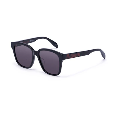 Alexander McQueen Sunglasses Black Frame & Lens with Side Logo. AM0331SK-002 56