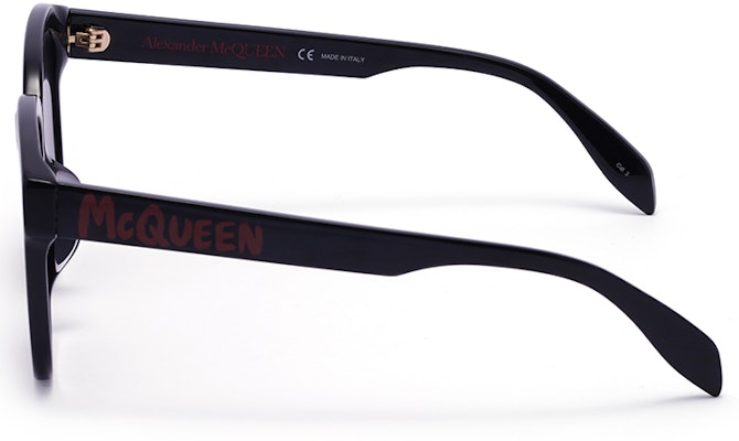Alexander McQueen Sunglasses Black Frame & Lens with Side Logo. AM0331SK-002 56 Shop Alexander McQueen Sunglasses Black Frame & Lens with Side Logo. AM0331SK-002 56